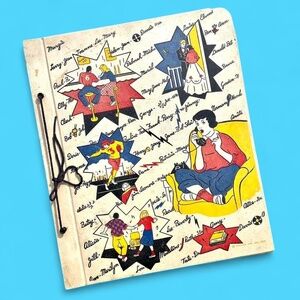 1950s true vintage large novelty high school graphic scrapbook